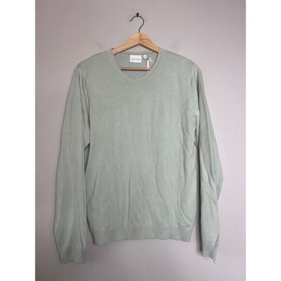 NWT Julia Amory Falmouth Cotton Knit Cotton Crewneck Sweater Icy Mint Size: XL - Picture 2 of 8